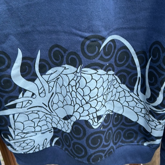 🆕Blind Rooster graphic crew neck NYC campus league dragon 🐉 Navy Size Small - Picture 6 of 9